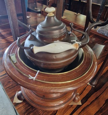 Lot 908 - An antique Dutch mahogany tea-bucket with...