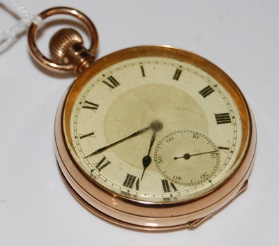 Lot 53 - A 9ct gold cased open-faced pocket watch, the...
