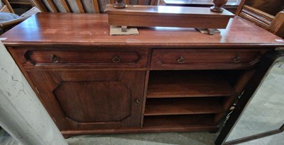 Lot 821 - A 20th century stained oak side cabinet fitted...