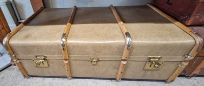 Lot 829 - A vintage 'Viking travelling trunk', with wood...