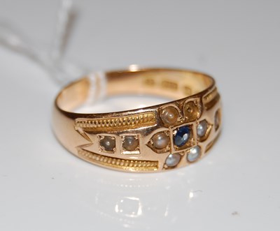Lot 63 - A late 19th century 15ct gold, sapphire and...