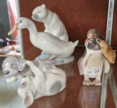Lot 1 - Six assorted ceramic animal figures to include...