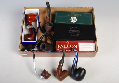 Lot 299 - A box of assorted tobacco pipes to include a...