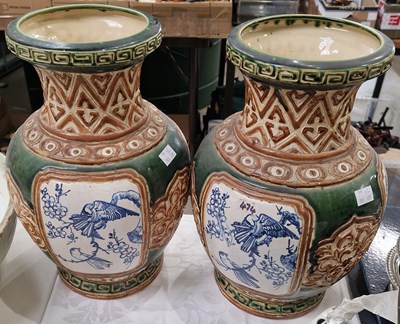 Lot 322 - A pair of 20th century Asian Pottery vases,...