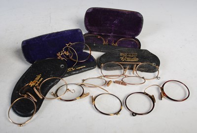 Lot 28 - Seven sets of antique nose spectacles (four...