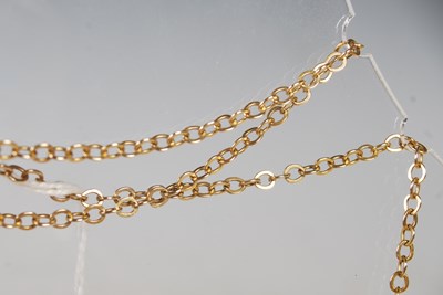 Lot 55 - A yellow metal necklace stamped, 9 k, gross...