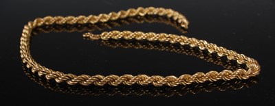Lot 90 - A 9ct gold rope twist necklace, 8.2g.