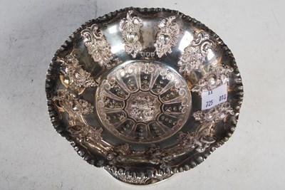 Lot 125 - A London silver pedestal bowl with frilled rim...