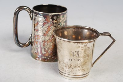Lot 138 - A Sheffield silver christening mug with...