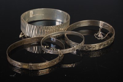 Lot 155 - Three assorted hallmarked silver bangles, 2.3...