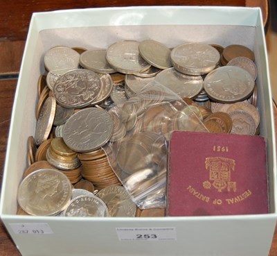 Lot 253 - A box containing mixed coinage to include some...