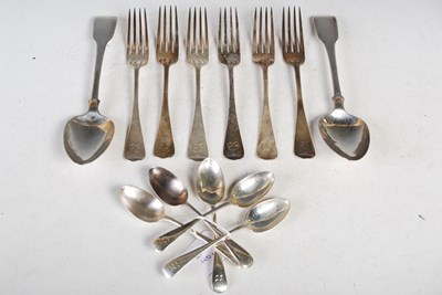 Lot 157 - A collection of assorted silver flatware, to...