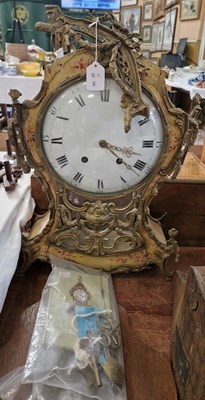 Lot 433 - An antique French painted and gilt metal...