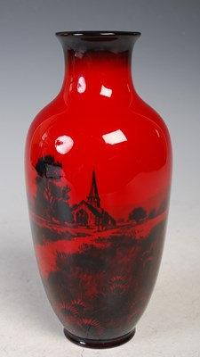 Lot 167 - A Royal Doulton flambe vase decorated with...