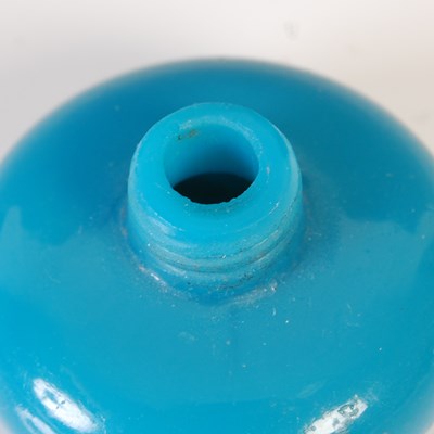 Lot 85 - A small white metal mounted blue glass scent...